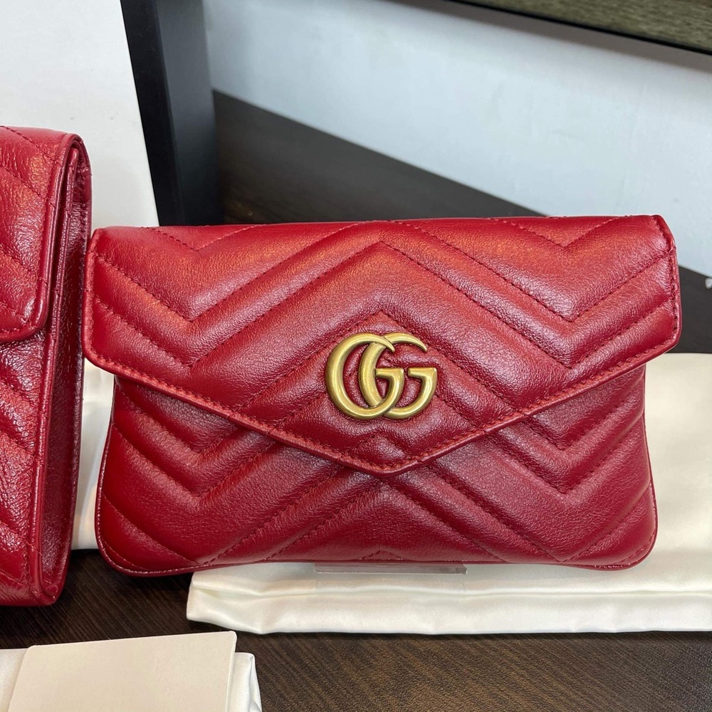 Gucci Maltese Mamont 3 in 1 Fanny belt in red - Picture 6 of 9